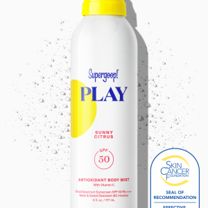 Supergoop! PLAY Antioxidant Body Mist SPF 50 (Sunny Citrus, 6 oz) - Weightless Non-Aerosol Sunscreen Spray with Vitamin C, Water & Sweat Resistant, Reef-Safe